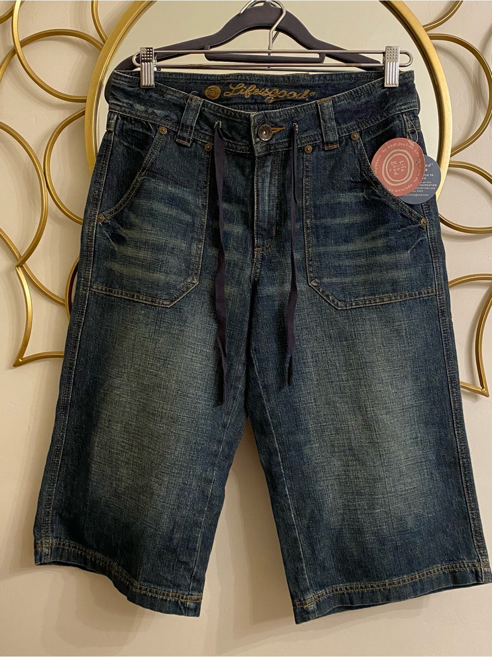 Life Is Good Honey Crop Denim Pants Women’s 6 Relaxed Loose Fit Boho Vacation